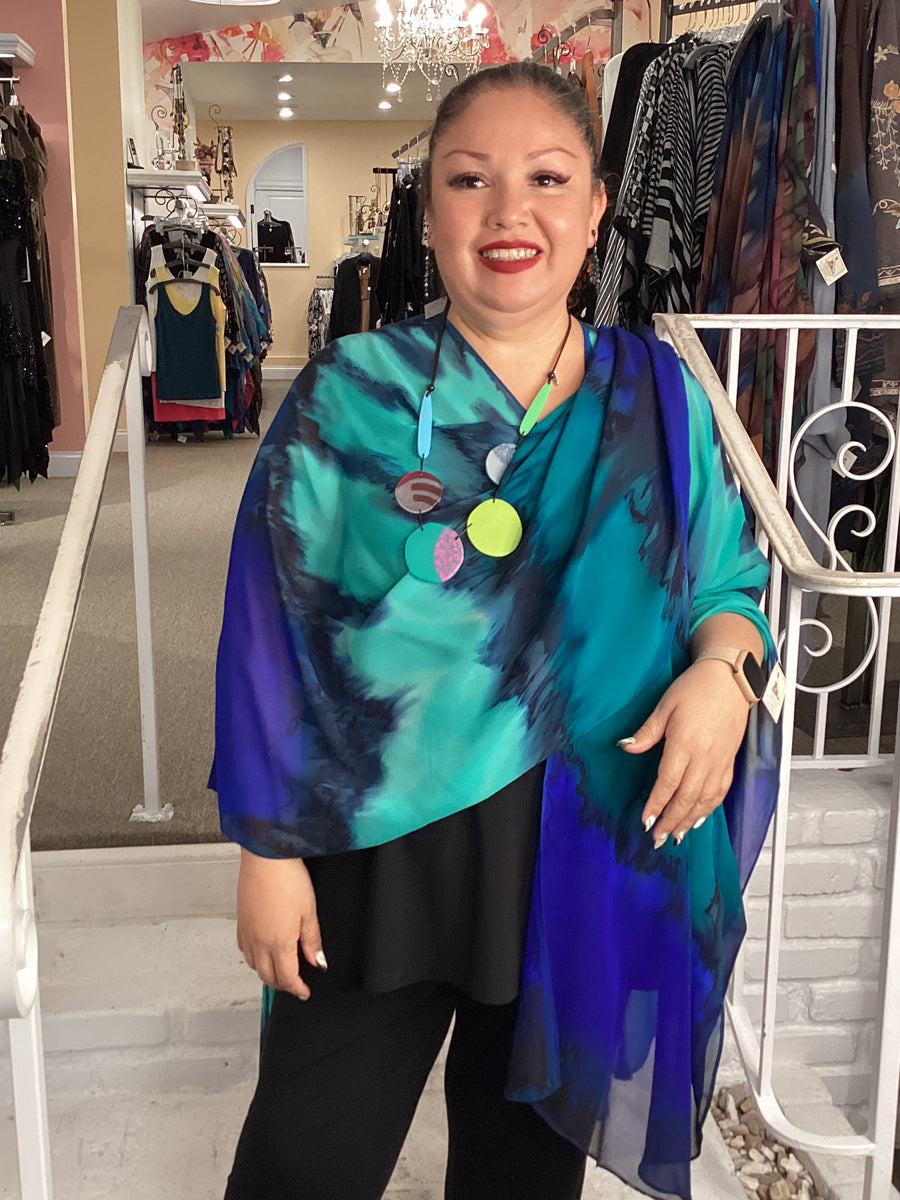 SILK RUANA - #610 HAWAIIAN WATER – Abundance Plus Size Boutique